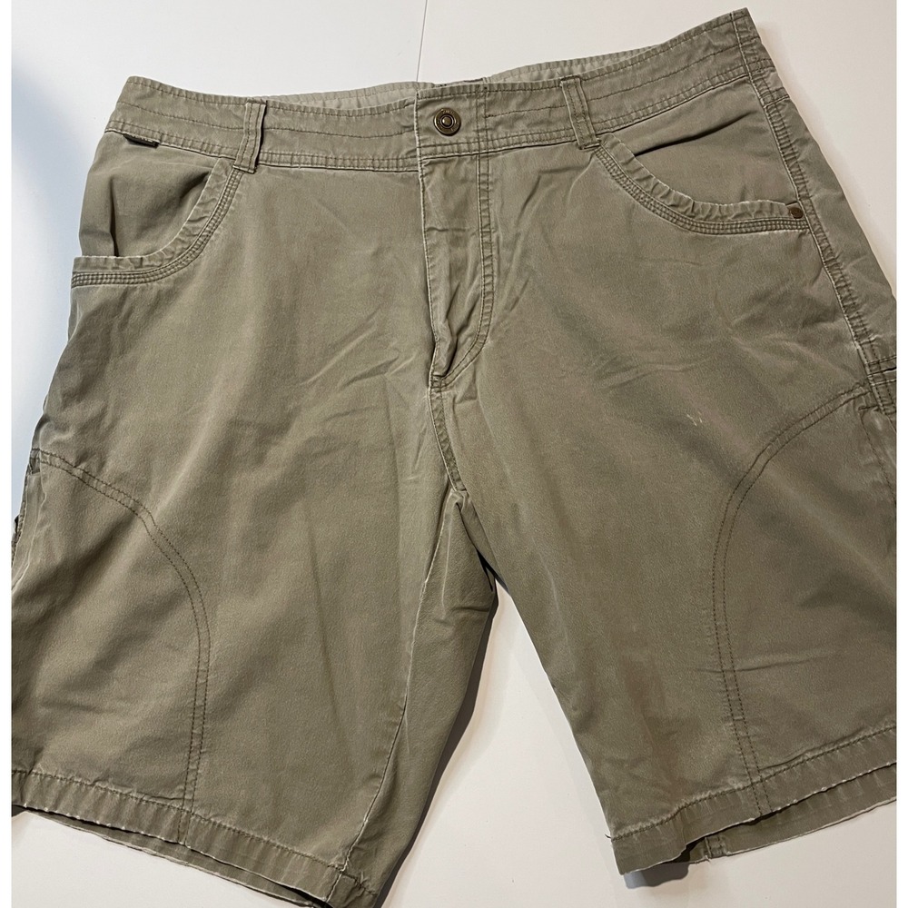 Kuhl Mens Vintage Patina Dye Hiking Shorts Khaki Tan Size 36 Outdoor Casual